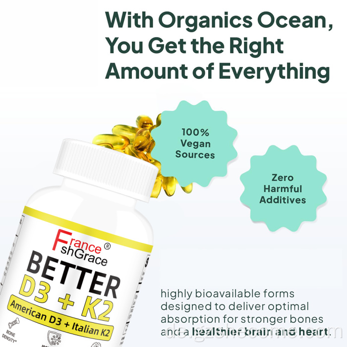 Shecome Vitamin D3 K2 Softgels Knochenimmununterstützung